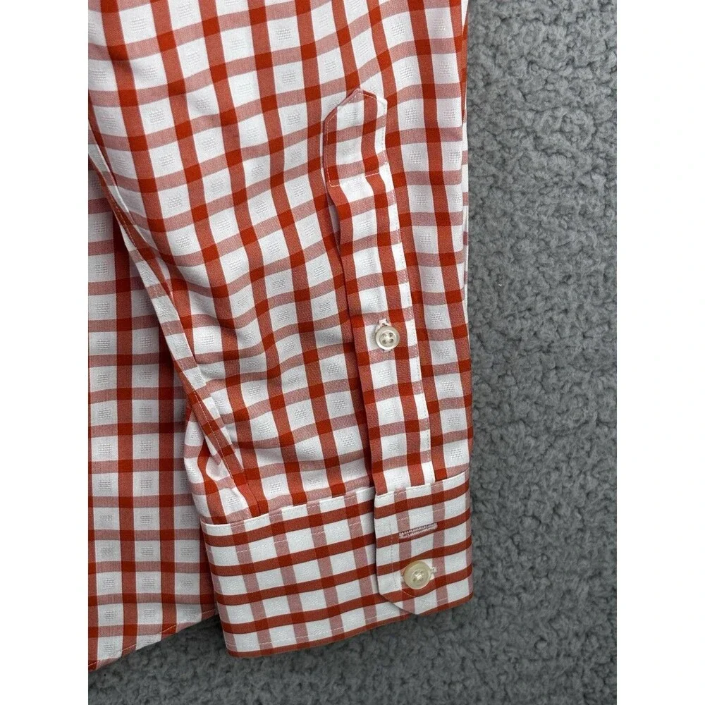 Banana Republic Shirt Mens M Slim Fit Graphic Check Gingham Candied Yam